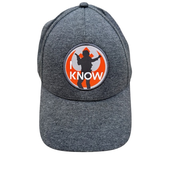 Disney Parks Star Wars Han Solo I KNOW Adjustable Baseball Cap Hat Adult gray - Picture 1 of 6